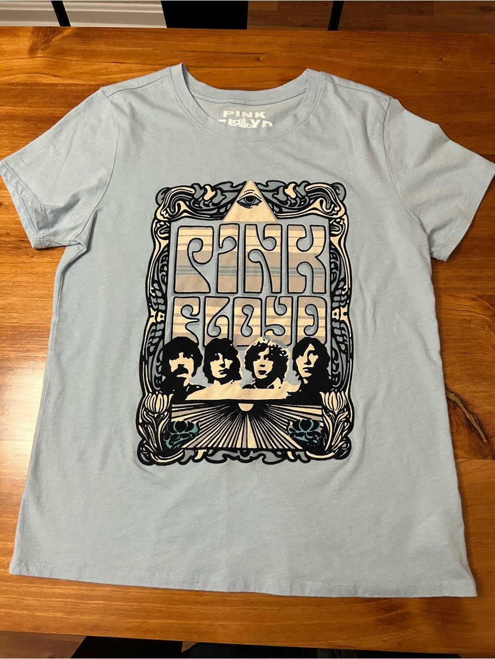 Pink Floyd Graphic Tee - Light Blue Band Shirt Lucky